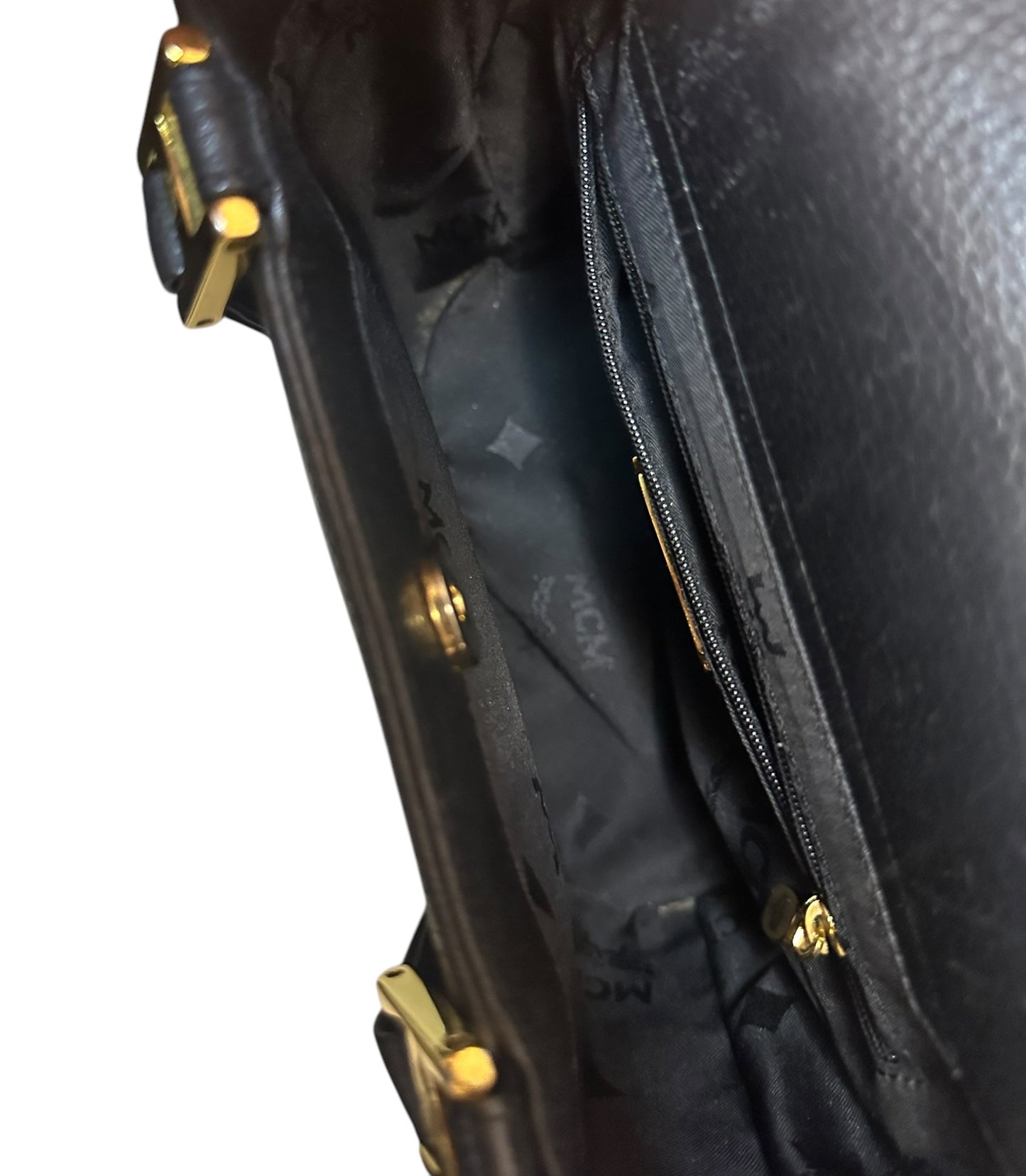 MCM Vintage Totebag black leather with gold details